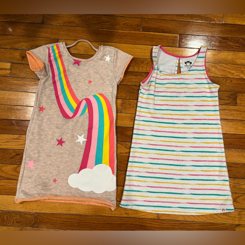 Appaman Vibrant Casual Pink and Orange and Striped Dress Bundle